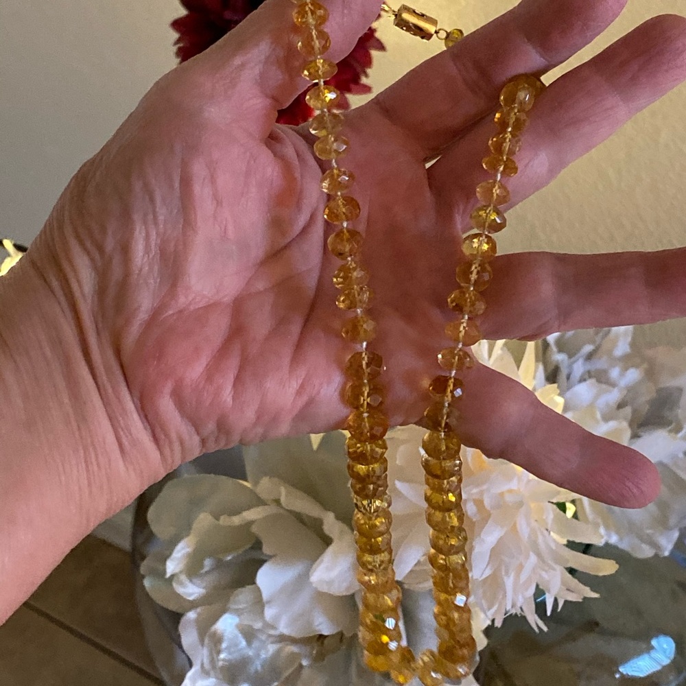 Beautiful high quality faceted citrine necklace